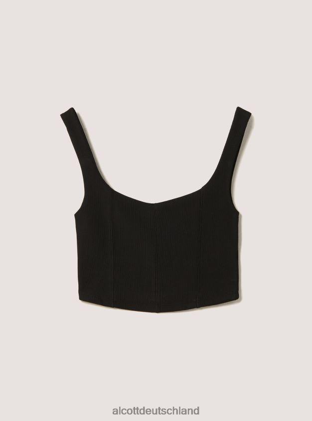 Kleidung de Alcott Frauen Oberteil mit kurzem Bustier ky1 kaky dunkel 88J68R182