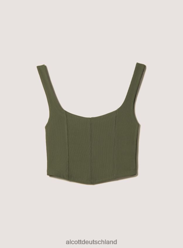 Kleidung de Alcott Frauen Oberteil mit kurzem Bustier ky1 kaky dunkel 88J68R476