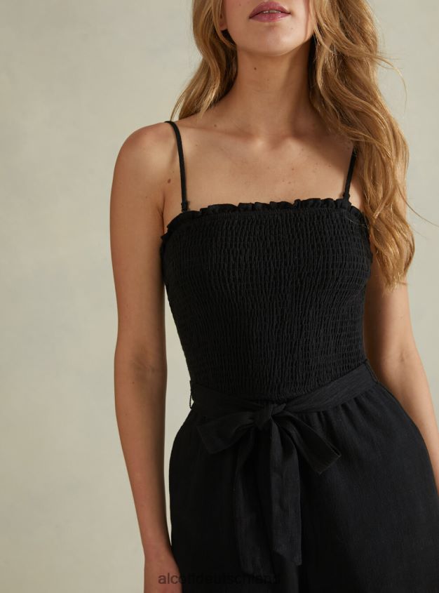 Kleidung de Alcott Frauen Kurzer Overall aus Leinenmischung c0578 beige 88J68R166