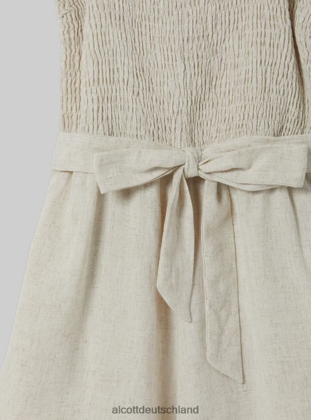 Kleidung de Alcott Frauen Kurzer Overall aus Leinenmischung c0578 beige 88J68R402
