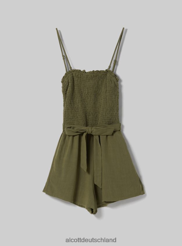 Kleidung de Alcott Frauen Kurzer Overall aus Leinenmischung c0578 beige 88J68R429