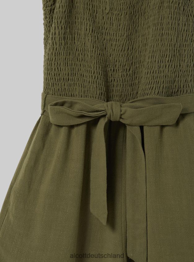 Kleidung de Alcott Frauen Kurzer Overall aus Leinenmischung c0578 beige 88J68R429