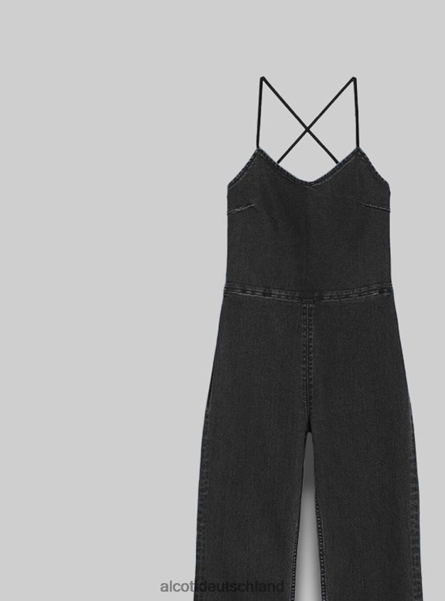 Kleidung de Alcott Frauen Langer, einteiliger Overall aus Stretch-Denim d003 mittelblau 88J68R362