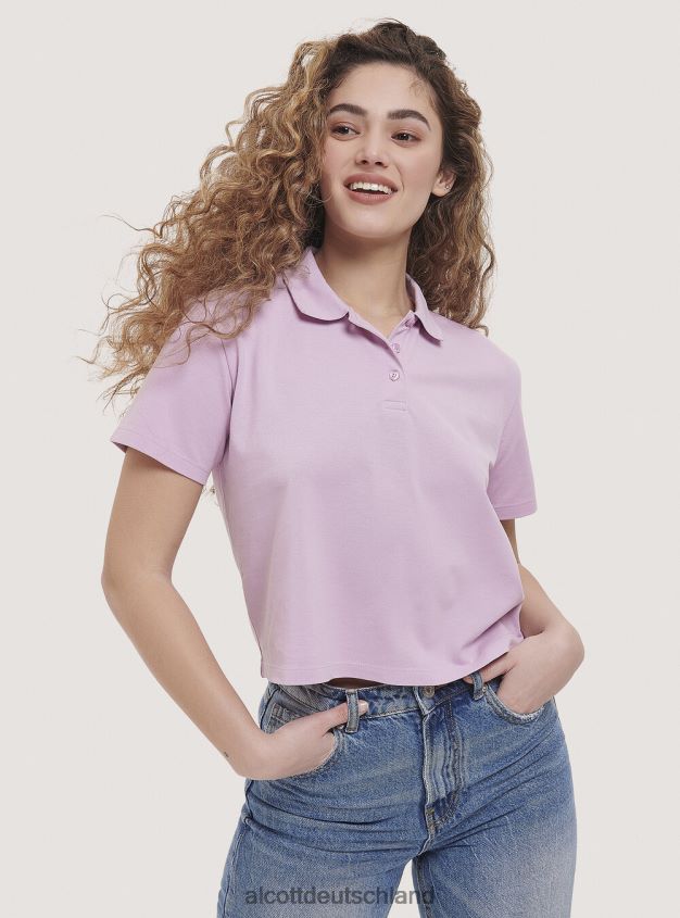 Kleidung de Alcott Frauen Crop-Fit-Poloshirt Weiß 88J68R306