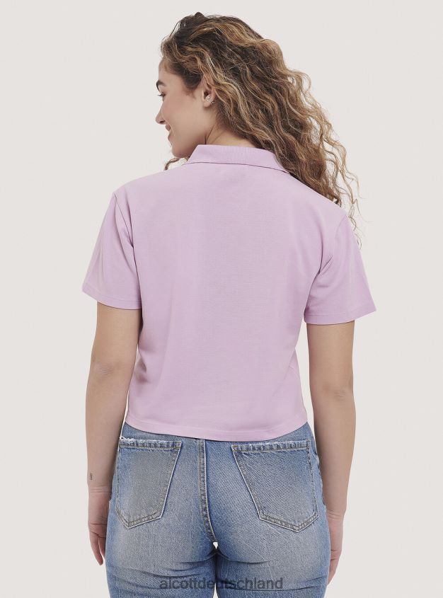 Kleidung de Alcott Frauen Crop-Fit-Poloshirt Weiß 88J68R306