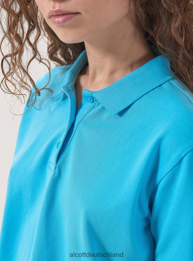 Kleidung de Alcott Frauen Crop-Fit-Poloshirt Weiß 88J68R320