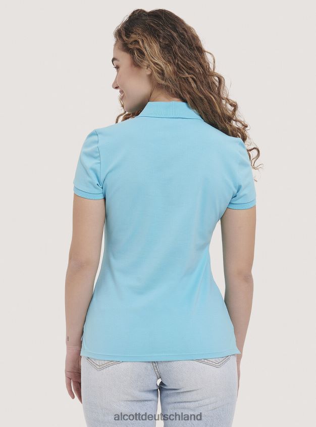Kleidung de Alcott Frauen Poloshirt aus Baumwollpiqué mit Stickerei Weiß 88J68R412