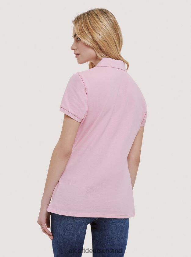 Kleidung de Alcott Frauen Poloshirt aus Baumwollpiqué mit Stickerei Weiß 88J68R493