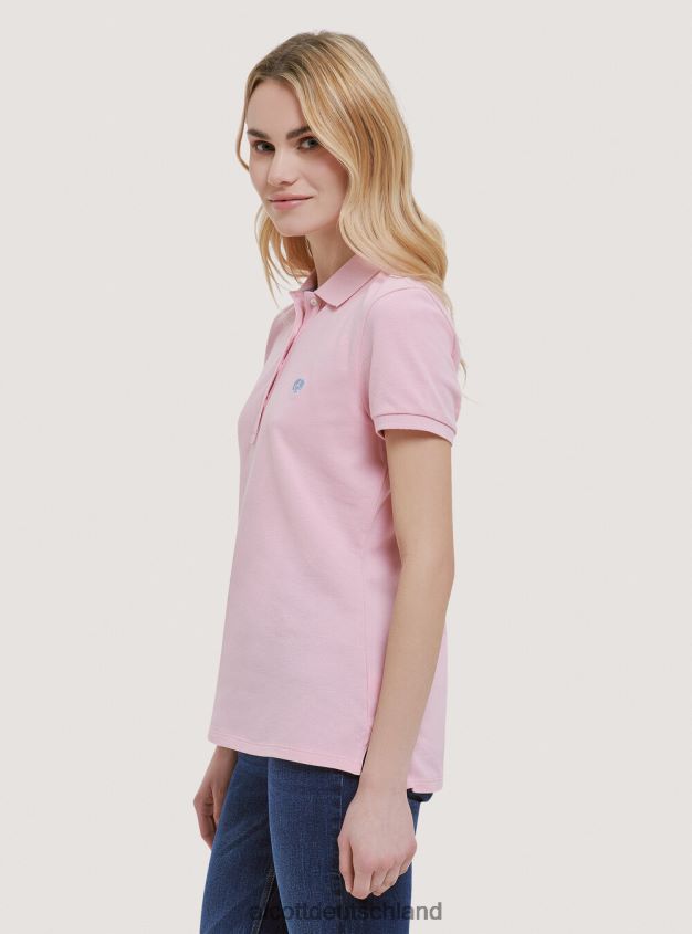 Kleidung de Alcott Frauen Poloshirt aus Baumwollpiqué mit Stickerei Weiß 88J68R493