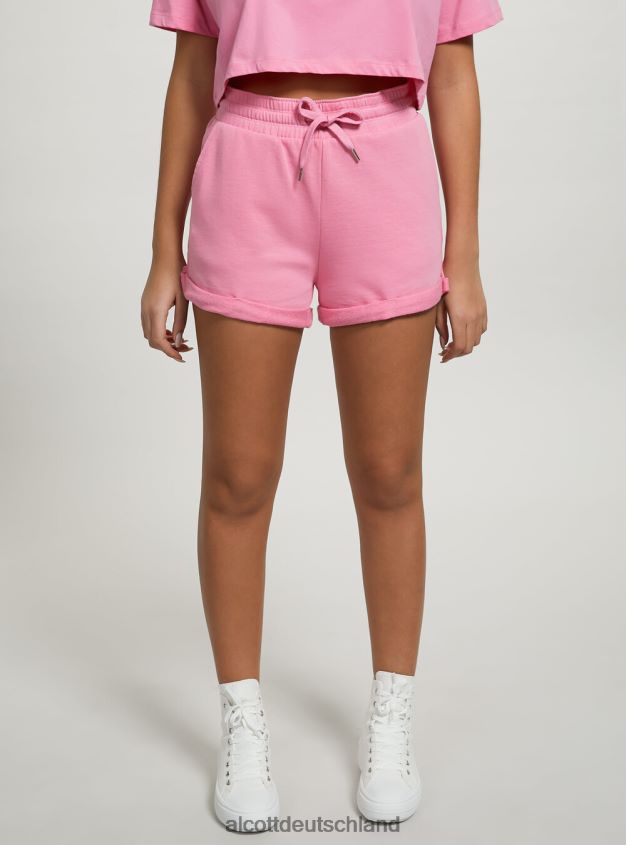 Kleidung de Alcott Frauen Baumwollshorts mit Rollverschluss und Kordelzug bk1 schwarz 88J68R137