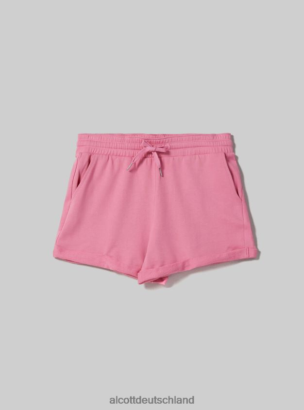 Kleidung de Alcott Frauen Baumwollshorts mit Rollverschluss und Kordelzug bk1 schwarz 88J68R137