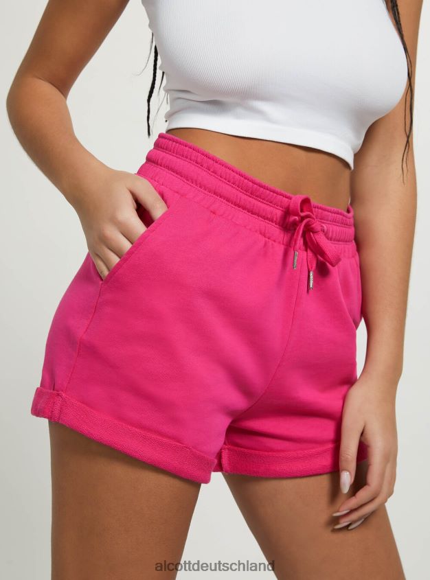 Kleidung de Alcott Frauen Baumwollshorts mit Rollverschluss und Kordelzug bk1 schwarz 88J68R230