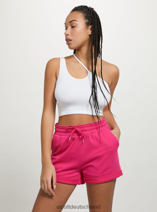 Kleidung de Alcott Frauen Baumwollshorts mit Rollverschluss und Kordelzug bk1 schwarz 88J68R230