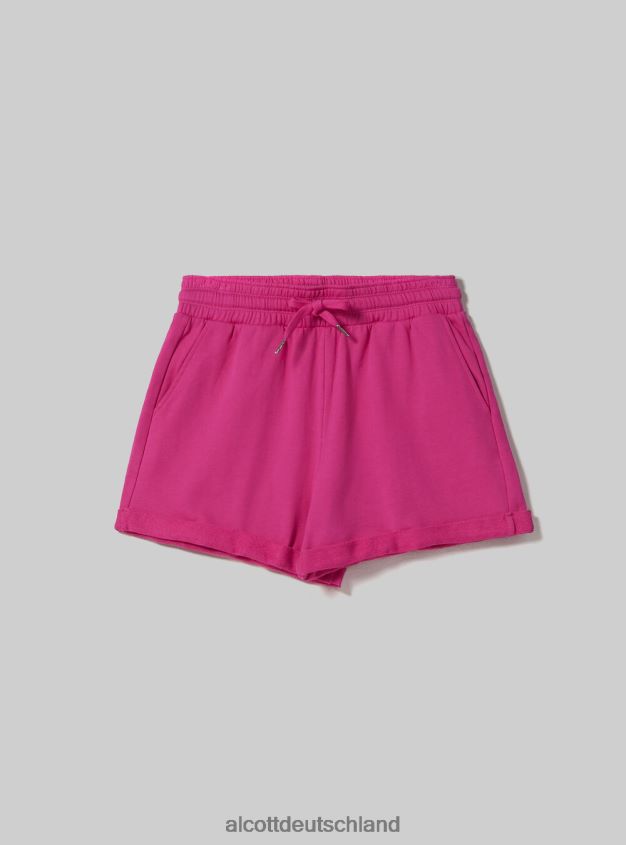 Kleidung de Alcott Frauen Baumwollshorts mit Rollverschluss und Kordelzug bk1 schwarz 88J68R230