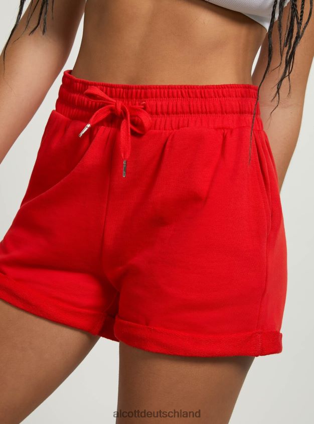 Kleidung de Alcott Frauen Baumwollshorts mit Rollverschluss und Kordelzug bk1 schwarz 88J68R491