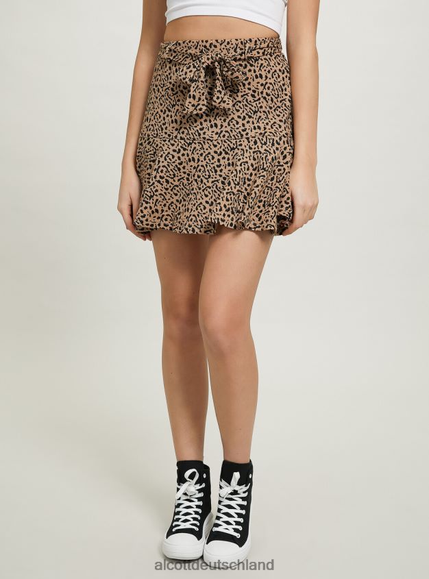 Kleidung de Alcott Frauen Bedruckter Skort mit Riemen animalischer 88J68R106