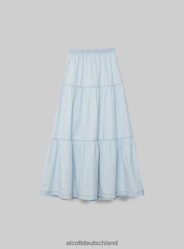 Kleidung de Alcott Frauen Jeans-Midirock d005 hellblau 88J68R367