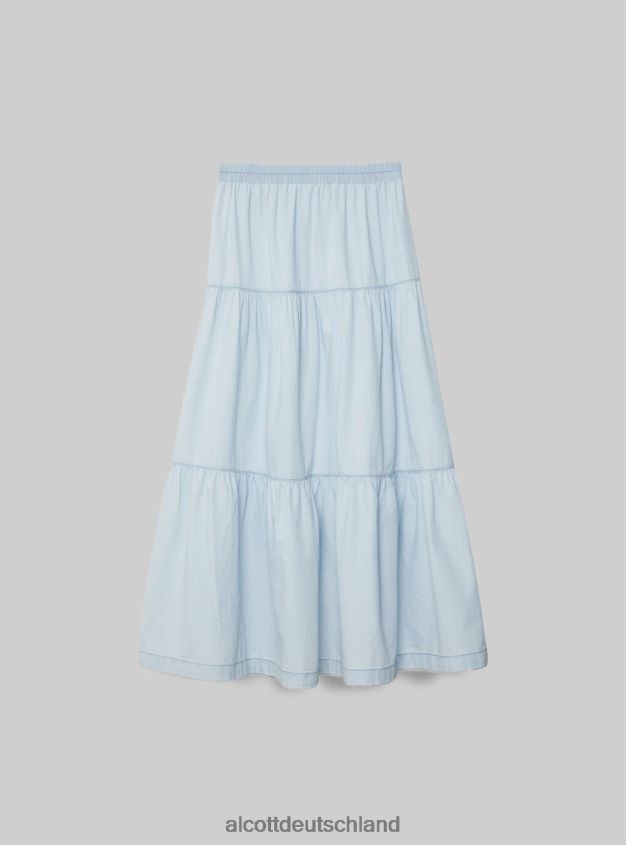 Kleidung de Alcott Frauen Jeans-Midirock d005 hellblau 88J68R367