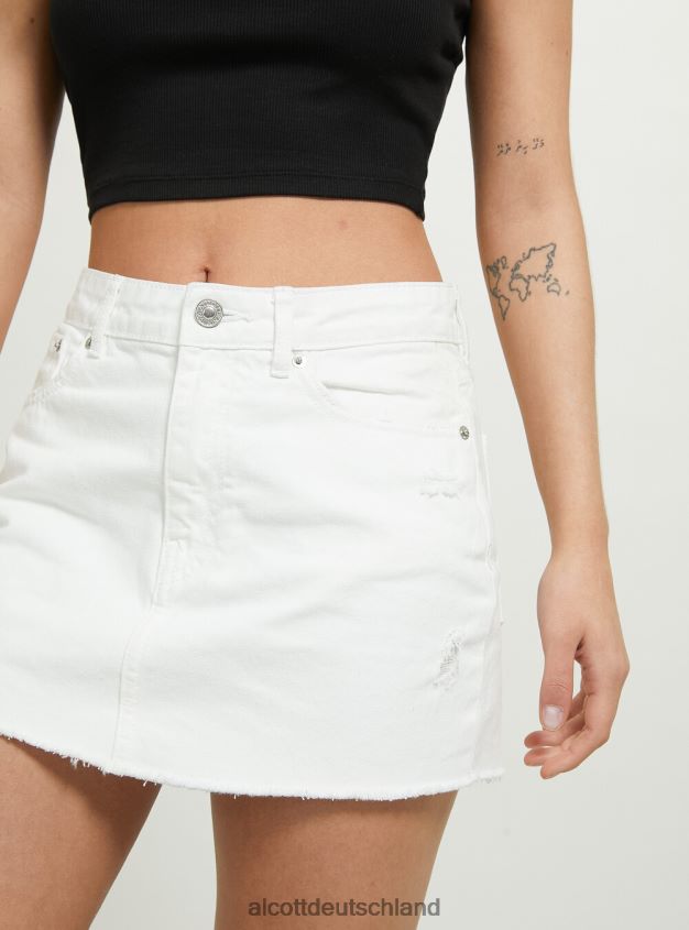 Kleidung de Alcott Frauen Jeansrock mit Rissen Blau 88J68R39