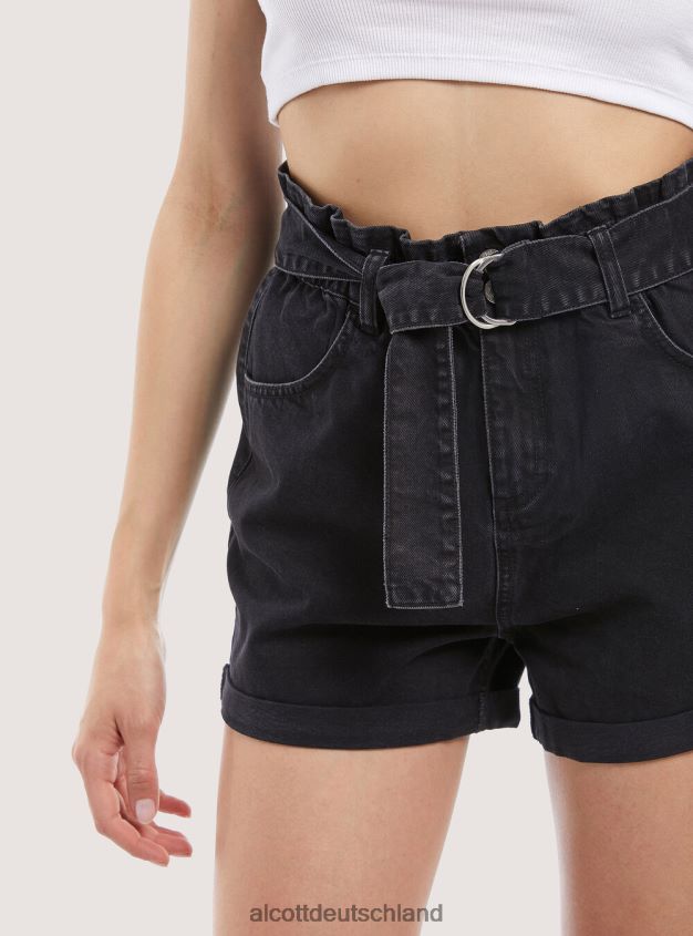 Kleidung de Alcott Frauen Jeansshorts mit Riemen d007 helles Azurblau 88J68R515