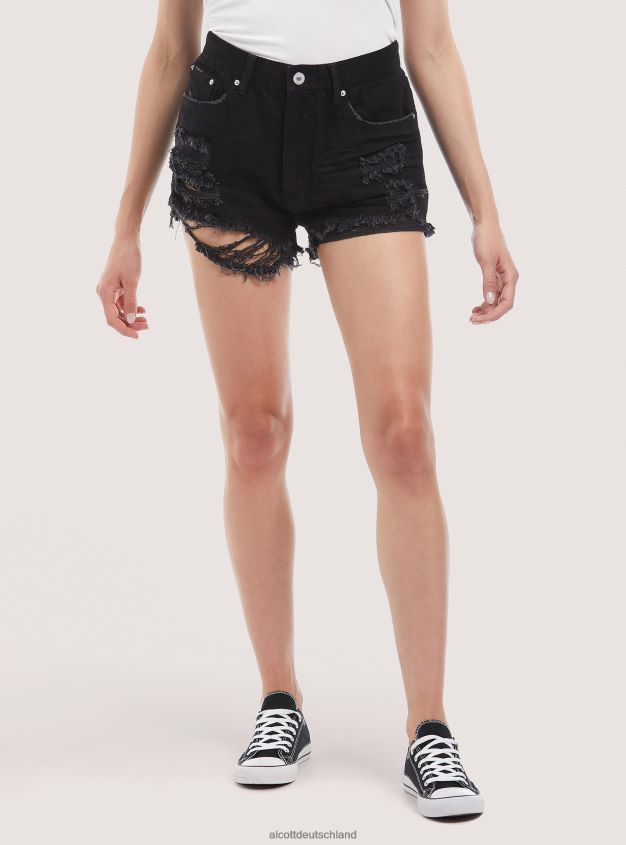 Kleidung de Alcott Frauen Jeansshorts mit Rissen d003 mittelblau 88J68R156