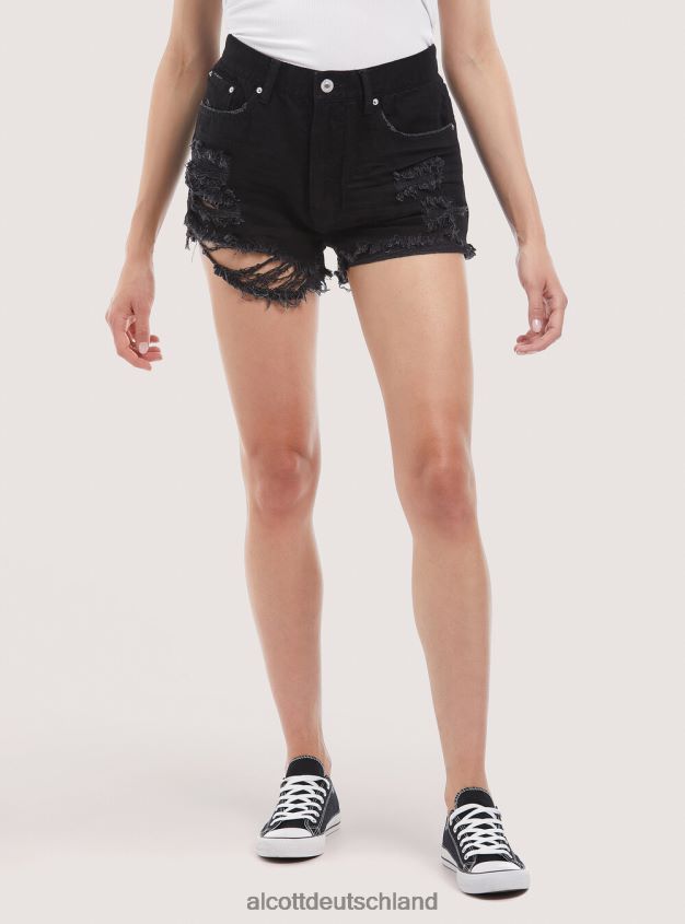 Kleidung de Alcott Frauen Jeansshorts mit Rissen d003 mittelblau 88J68R156
