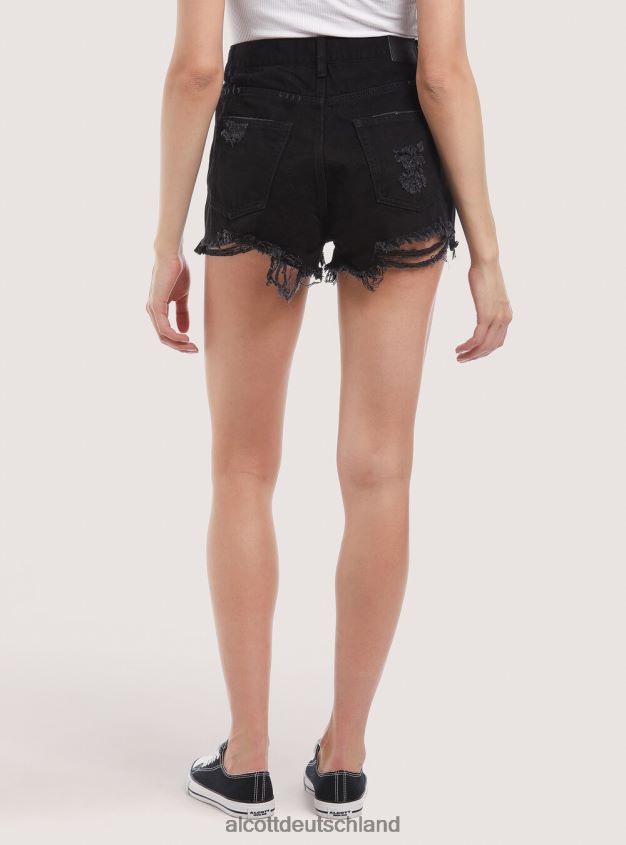 Kleidung de Alcott Frauen Jeansshorts mit Rissen d003 mittelblau 88J68R156