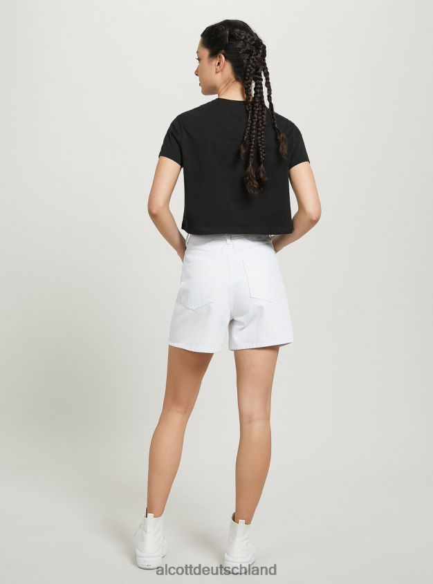 Kleidung de Alcott Frauen Kurze Mama mit hoher Taille d099 weiß 88J68R503