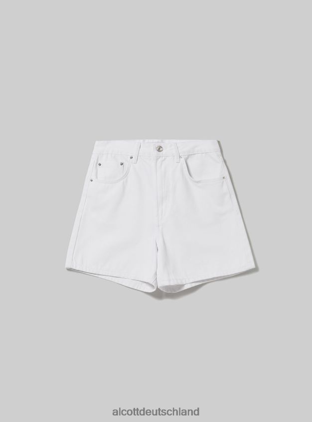 Kleidung de Alcott Frauen Kurze Mama mit hoher Taille d099 weiß 88J68R503