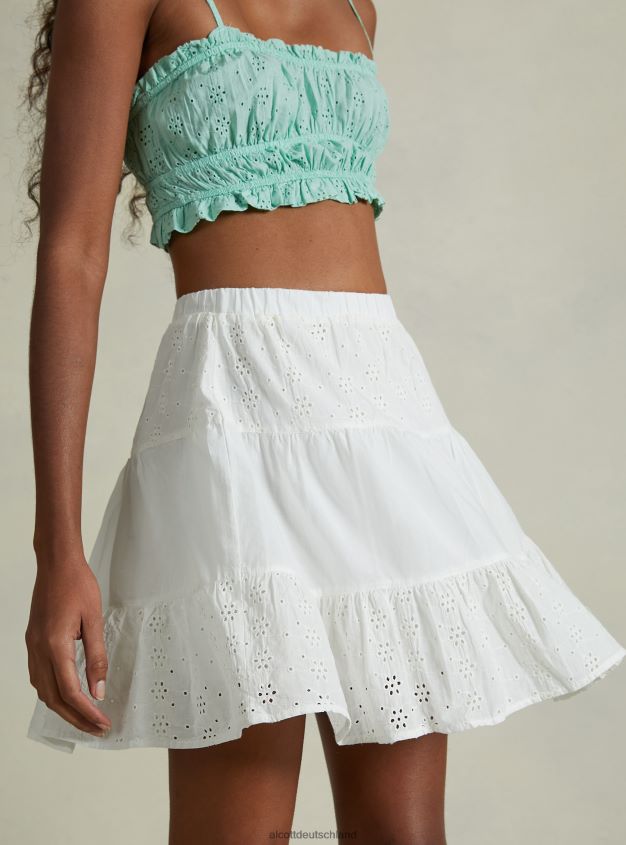 Kleidung de Alcott Frauen Sangallo-Spitzenrock wh2 weiß 88J68R303