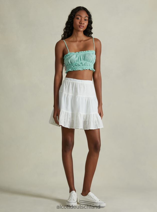 Kleidung de Alcott Frauen Sangallo-Spitzenrock wh2 weiß 88J68R303