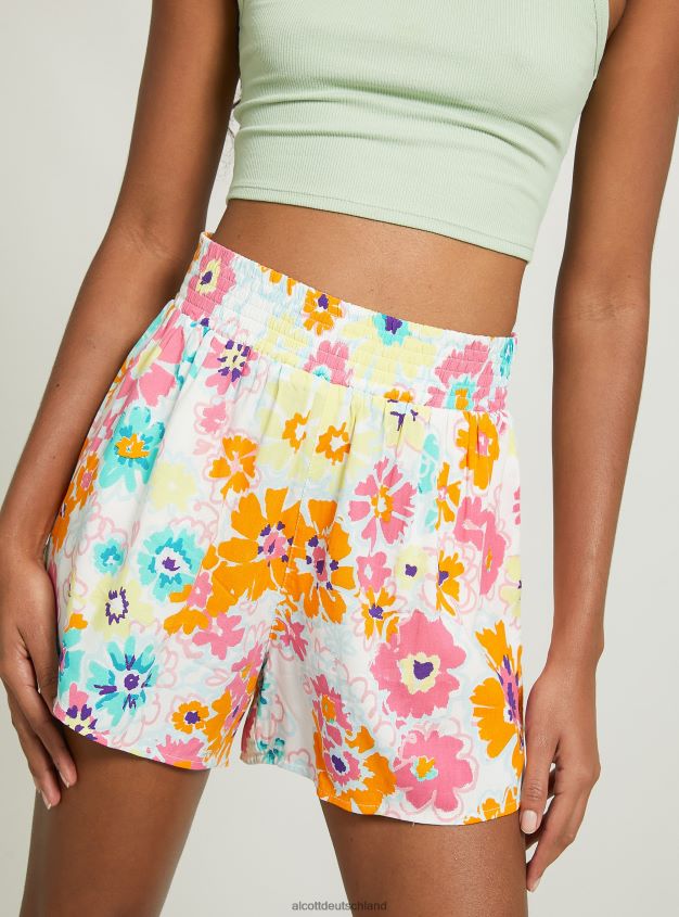 Kleidung de Alcott Frauen Shorts mit Blumendruck bk1 schwarz 88J68R3
