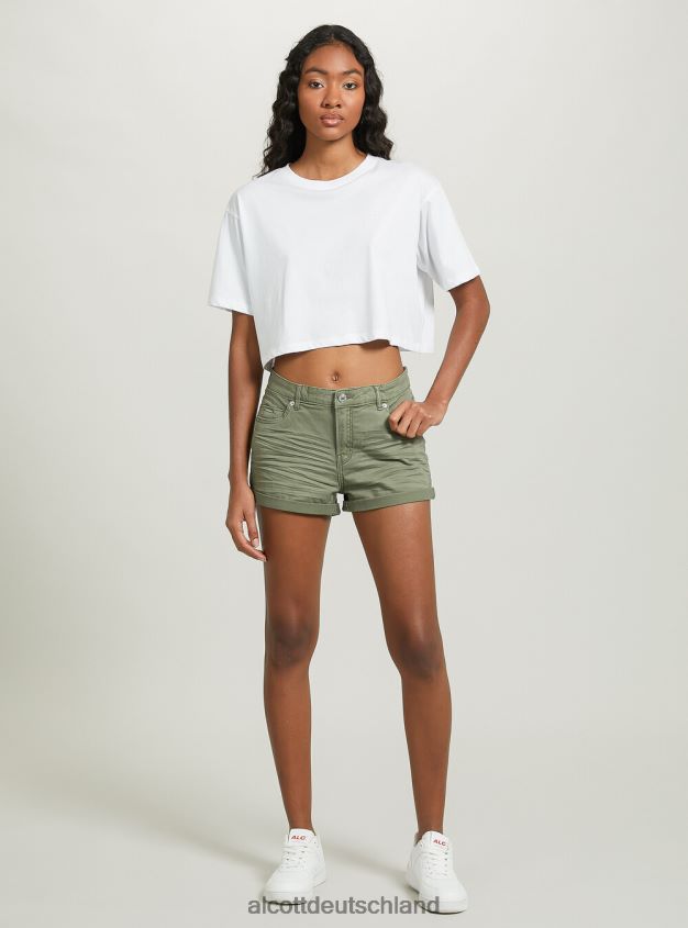 Kleidung de Alcott Frauen Stretch-Twill-Shorts mit Umschlag bk1 schwarz 88J68R204