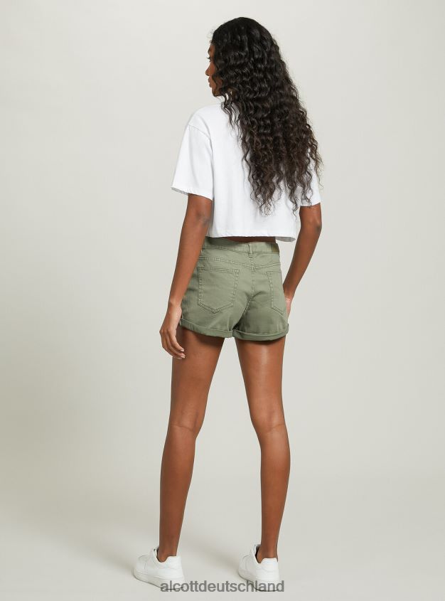 Kleidung de Alcott Frauen Stretch-Twill-Shorts mit Umschlag bk1 schwarz 88J68R204