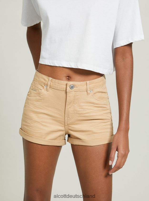 Kleidung de Alcott Frauen Stretch-Twill-Shorts mit Umschlag bk1 schwarz 88J68R385