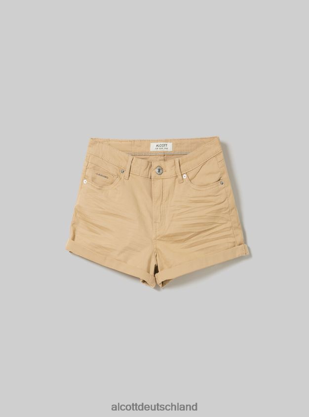 Kleidung de Alcott Frauen Stretch-Twill-Shorts mit Umschlag bk1 schwarz 88J68R385