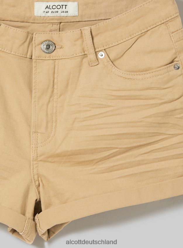 Kleidung de Alcott Frauen Stretch-Twill-Shorts mit Umschlag bk1 schwarz 88J68R385