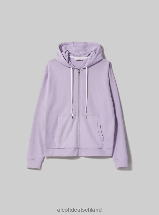 Kleidung de Alcott Frauen Basic-Sweatshirt aus Baumwolle mit Reißverschluss und Kapuze azurblau 88J68R72