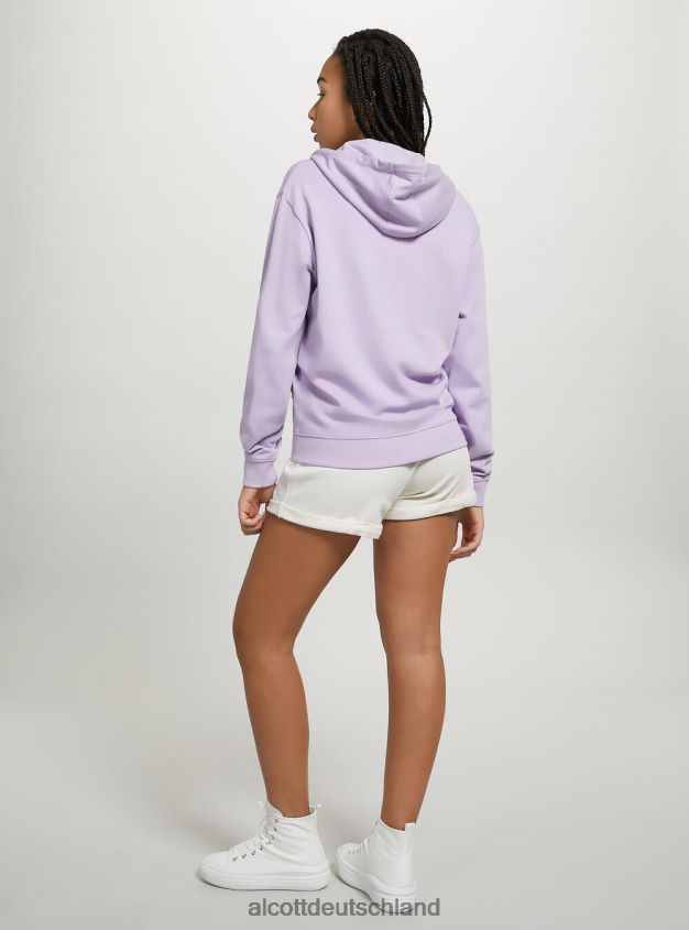 Kleidung de Alcott Frauen Basic-Sweatshirt aus Baumwolle mit Reißverschluss und Kapuze azurblau 88J68R72