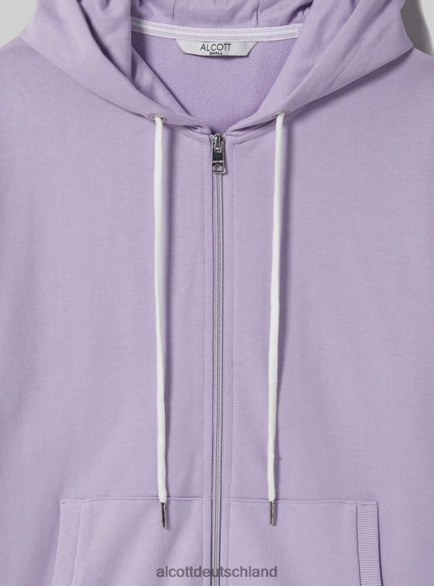 Kleidung de Alcott Frauen Basic-Sweatshirt aus Baumwolle mit Reißverschluss und Kapuze azurblau 88J68R72