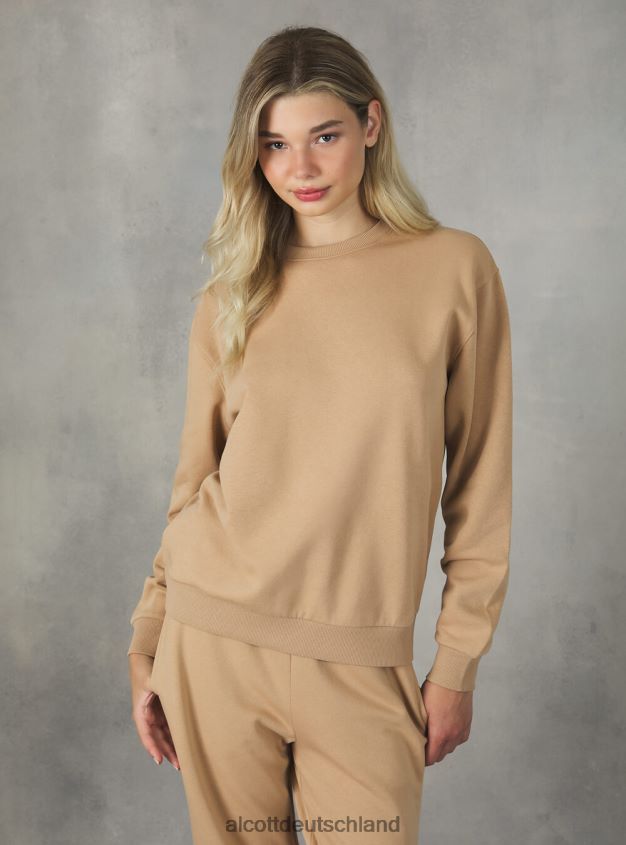 Kleidung de Alcott Frauen Baumwoll-Sweatshirt mit Rundhalsausschnitt bk1 schwarz 88J68R138