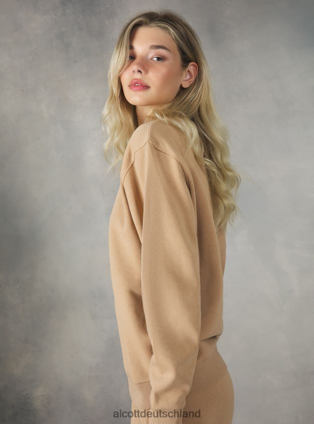 Kleidung de Alcott Frauen Baumwoll-Sweatshirt mit Rundhalsausschnitt bk1 schwarz 88J68R138