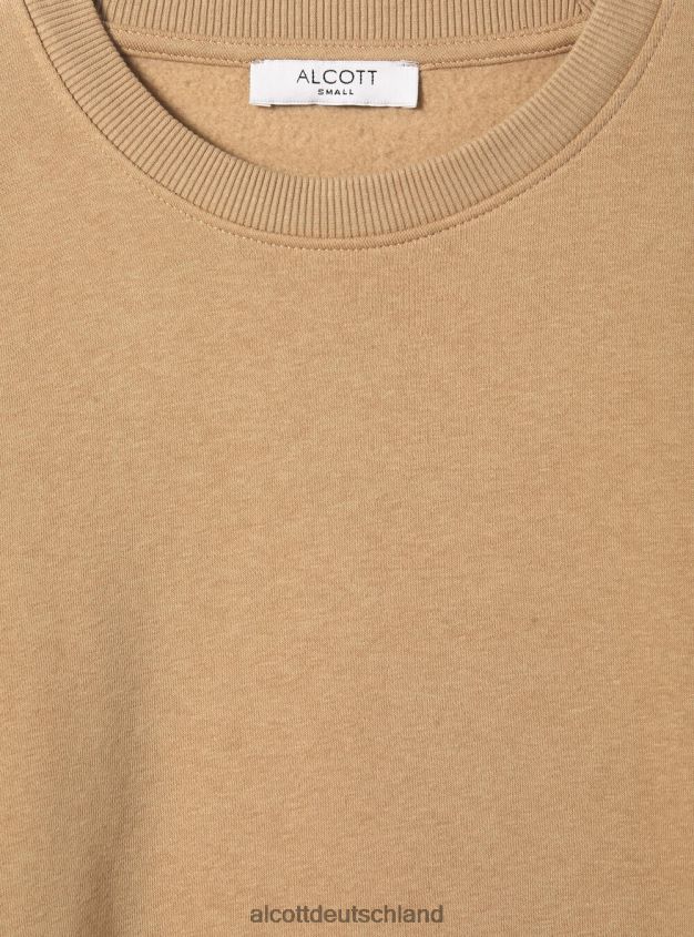 Kleidung de Alcott Frauen Baumwoll-Sweatshirt mit Rundhalsausschnitt bk1 schwarz 88J68R138