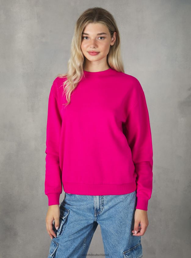 Kleidung de Alcott Frauen Baumwoll-Sweatshirt mit Rundhalsausschnitt bk1 schwarz 88J68R139