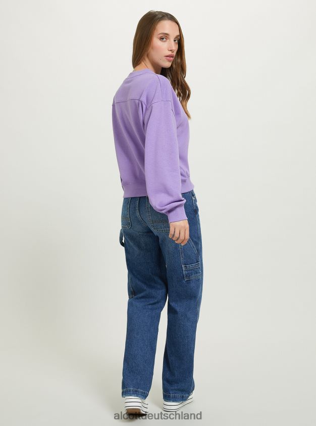 Kleidung de Alcott Frauen Kurzes Sweatshirt mit Schriftzug-Print bk1 schwarz 88J68R43