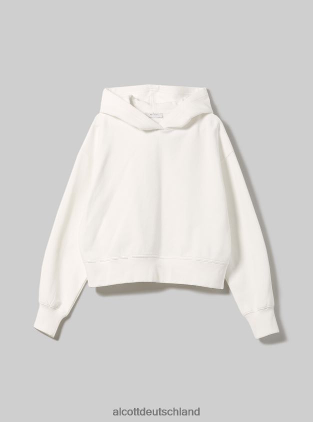 Kleidung de Alcott Frauen Kurzes Sweatshirt mit bequemer Kapuze bk1 schwarz 88J68R376