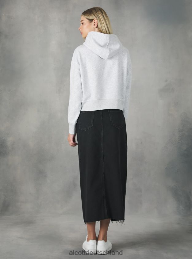 Kleidung de Alcott Frauen Kurzes Sweatshirt mit bequemer Kapuze bk1 schwarz 88J68R420