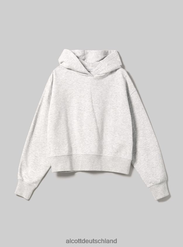 Kleidung de Alcott Frauen Kurzes Sweatshirt mit bequemer Kapuze bk1 schwarz 88J68R420