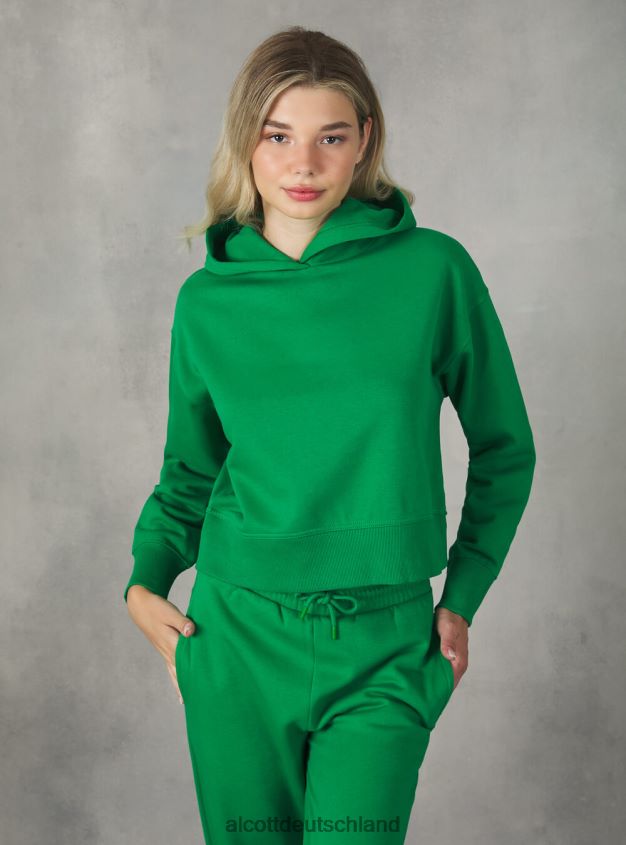 Kleidung de Alcott Frauen Kurzes Sweatshirt mit bequemer Kapuze bk1 schwarz 88J68R499