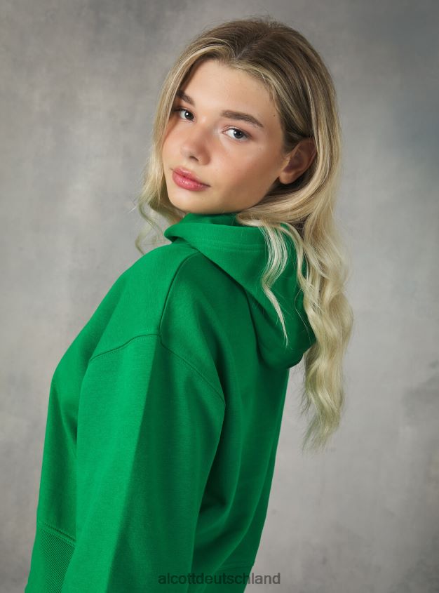 Kleidung de Alcott Frauen Kurzes Sweatshirt mit bequemer Kapuze bk1 schwarz 88J68R499